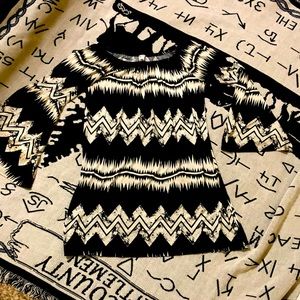 Black and White Blouse or Short Dress